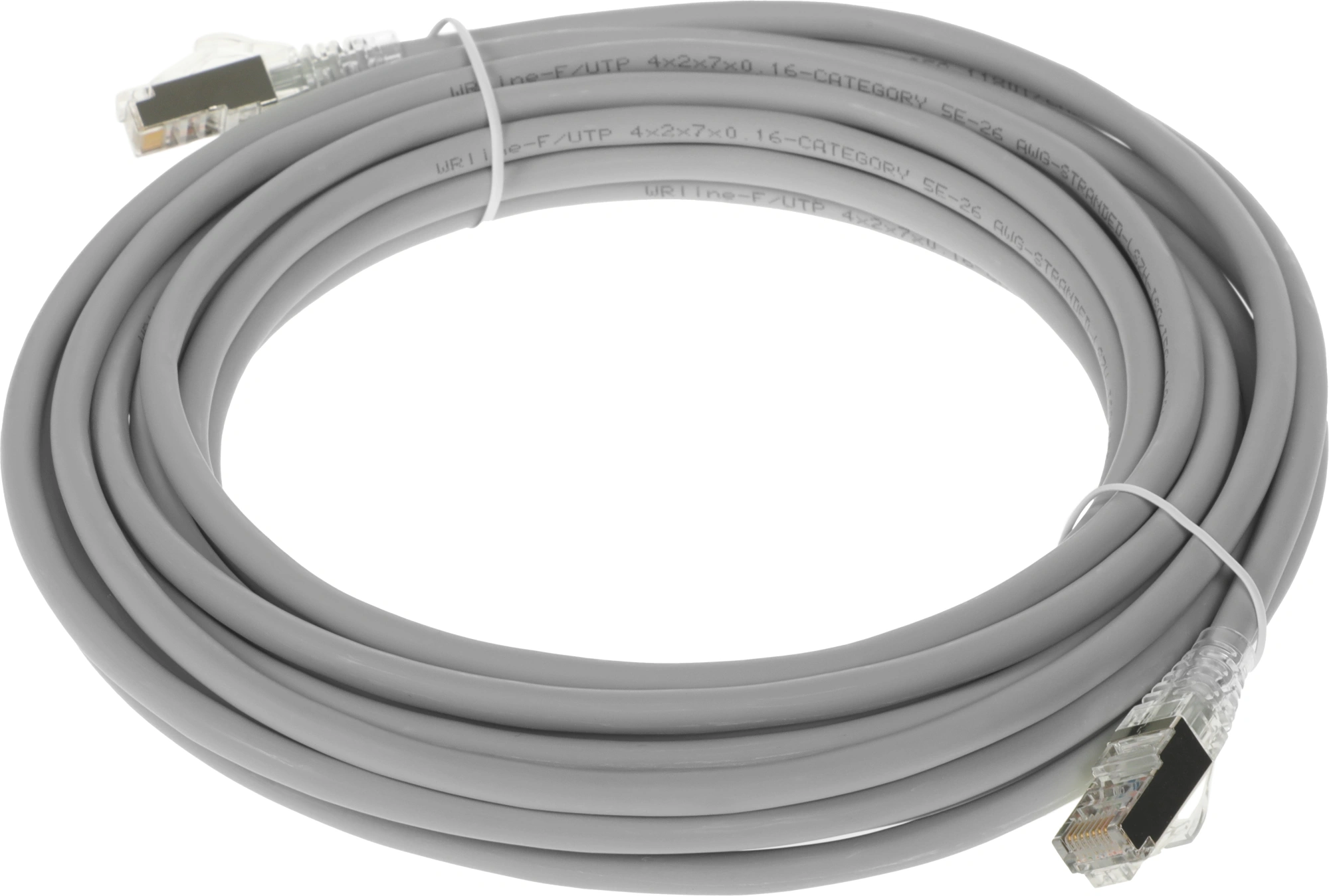 Патч-корд WRline WR-PC-RJ45-FTP-5E-7-GY FTP RJ-45 вил.-вилка RJ-45 кат.5E 7м серый LSZH