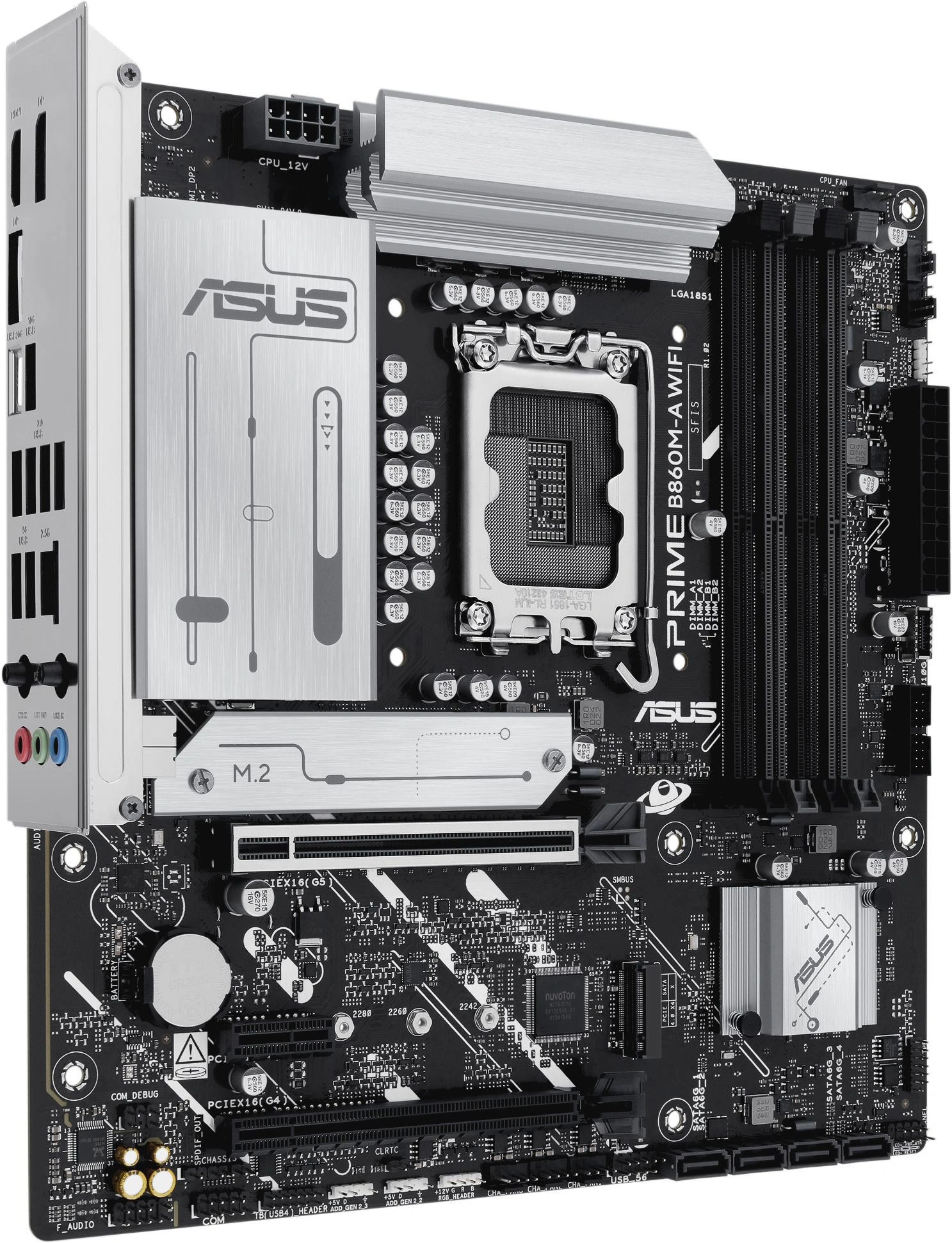 Материнская плата Asus PRIME B860M-A WIFI Soc-1851 Intel B860 4xDDR5 mATX AC`97 8ch(7.1) 2.5Gg RAID+HDMI+DP
