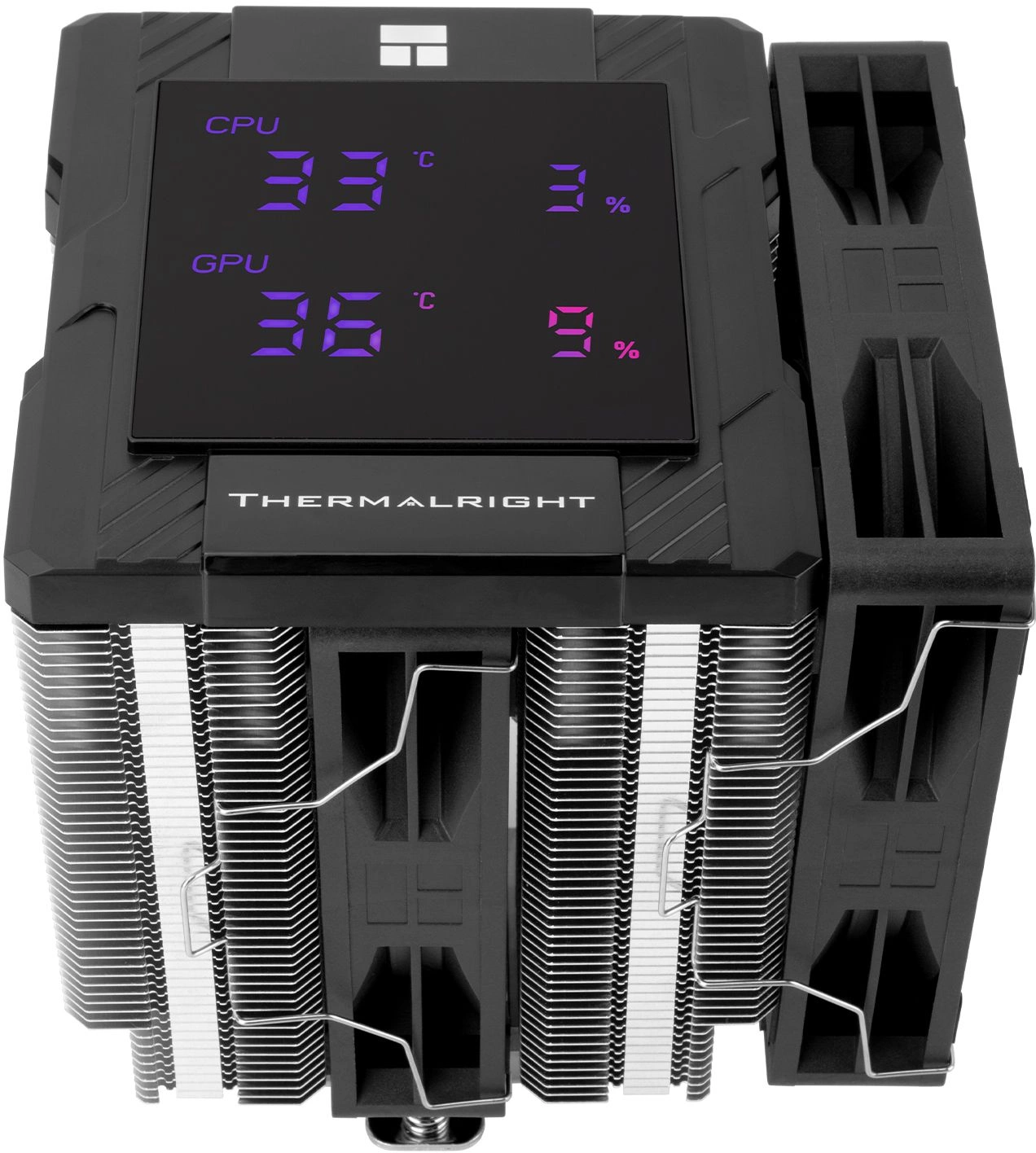 Устройство охлаждения(кулер) Thermalright Peerless Assassin 120 Digital Soc-AM5/AM4/1200/1700/1851 черный 4-pin 25.6dB Al+Cu LCD Ret (PA120-DIGITAL-BL)