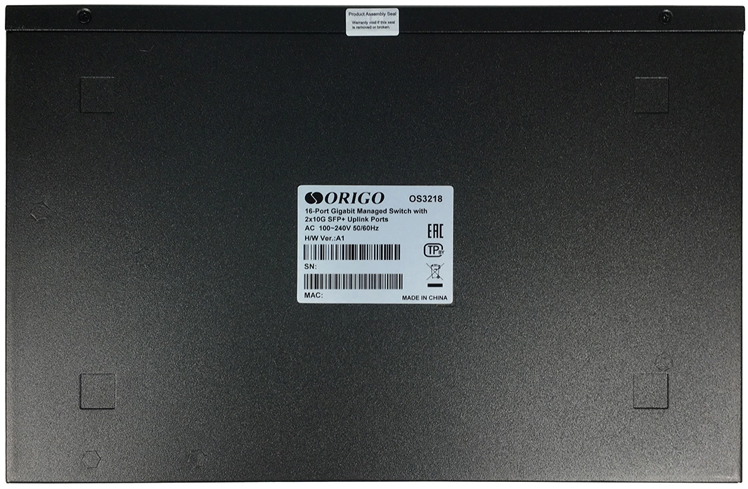 Коммутатор Origo OS3218 OS3218/A1A (L3) 16x1Гбит/с 2SFP+ управляемый