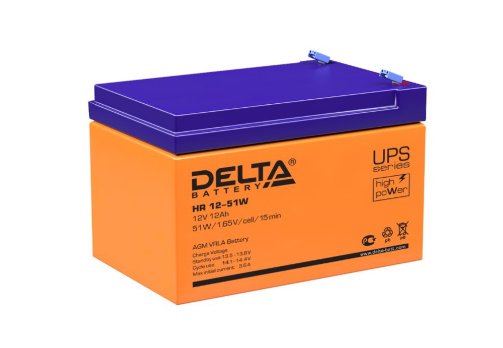 Аккумуляторная батарея Delta HR 12-51W (12V / 12Ah)