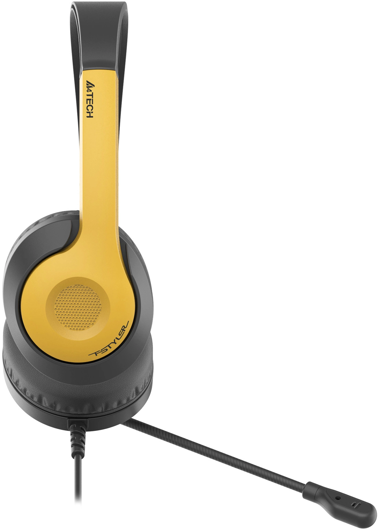 Наушники с микрофоном A4Tech Fstyler FH100U желтый/черный 2м накладные USB оголовье (FH100U (BUMBLEBEE))