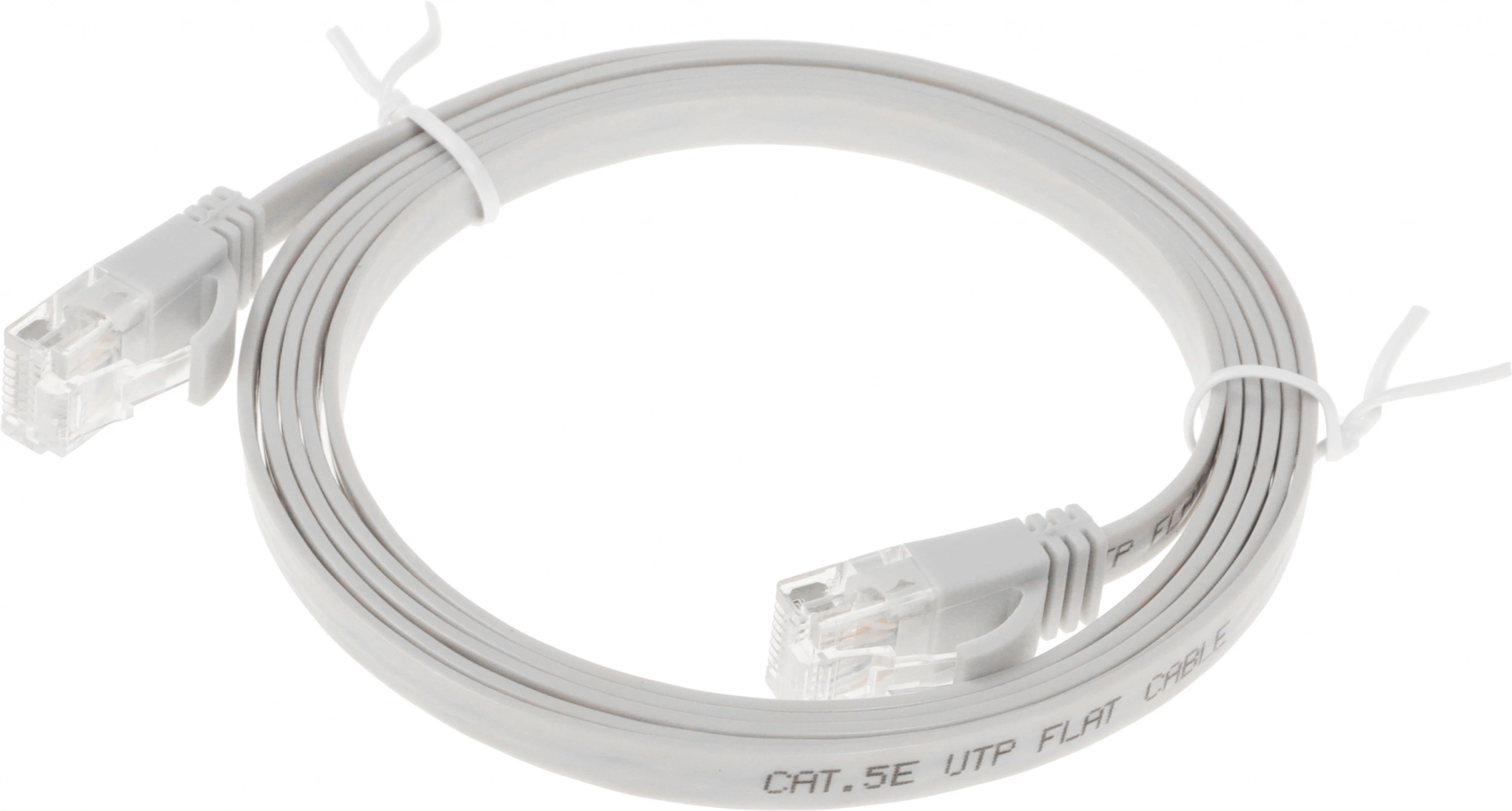 Патч-корд Buro Flat 10Гбит/с UTP 4 пары cat.5E Cu molded 1.5м серый RJ-45 (m)-RJ-45 (m) (BU-5E-FLAT-1.5M-G)