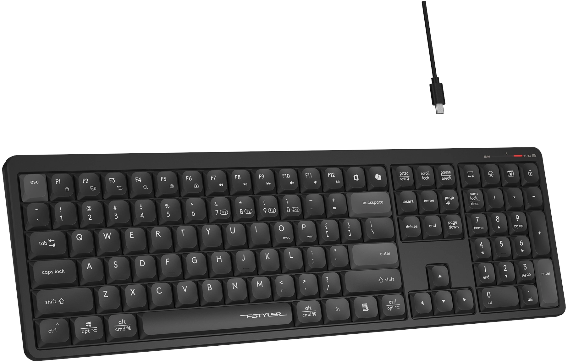 Клавиатура A4Tech FBX55C черный USB беспроводная BT/Radio slim Multimedia