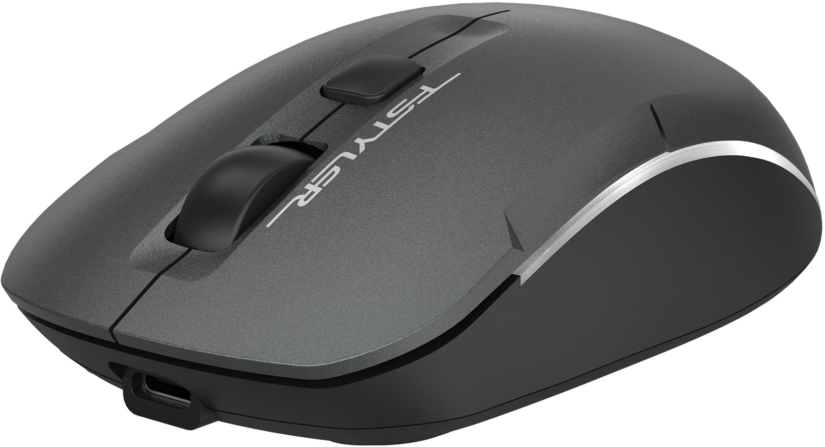Мышь A4Tech Fstyler FB26CS Air2 серый/черный оптическая 2000dpi silent беспров. BT/Radio USB для ноутбука 4but (FB26CS AIR2 SMOKY GREY)
