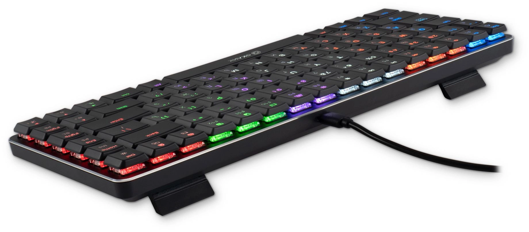 Клавиатура Оклик K615X механическая серый/серебристый USB slim Multimedia for gamer LED (1934413)