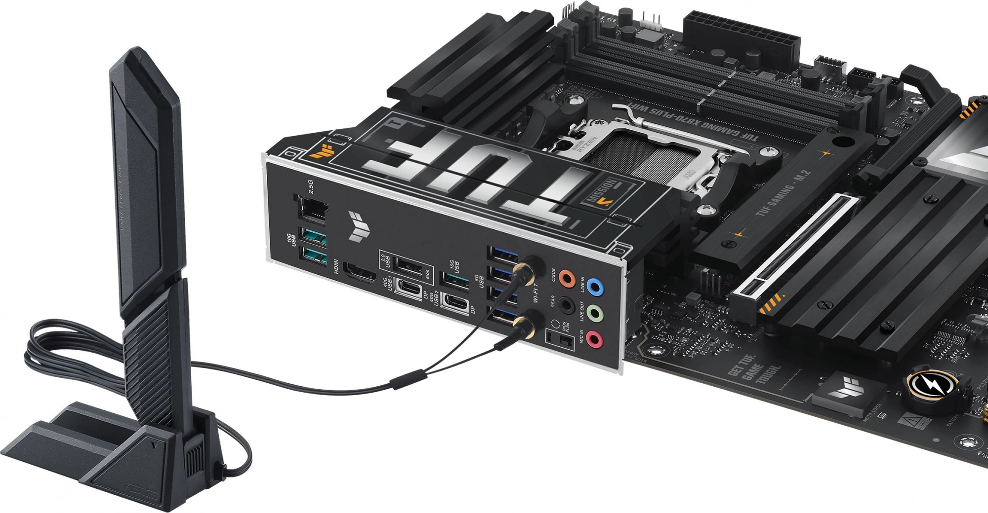 Материнская плата Asus TUF GAMING X870-PLUS WIFI Socket AM5 AMD X870 4xDDR5 ATX AC`97 8ch(7.1) 2.5Gg RAID+HDMI