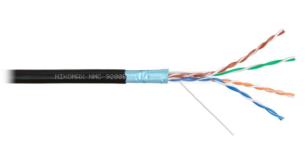 NMC 9200B-BK Кабель NIKOMAX, F/UTP, 4 пары, Кат.5e, полиэтилен, внеш., черный, 305м