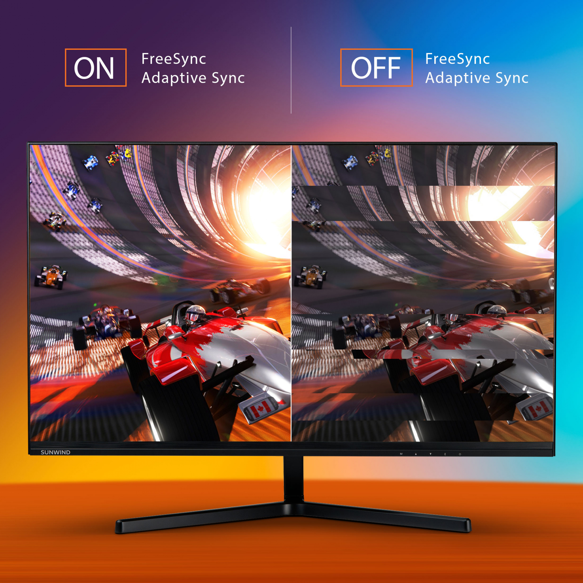 Монитор SunWind 23.8" SUN-M24BG110 черный VA LED 16:9 HDMI матовая 250cd 178гр/178гр 1920x1080 165Hz DP FHD USB 2.6кг