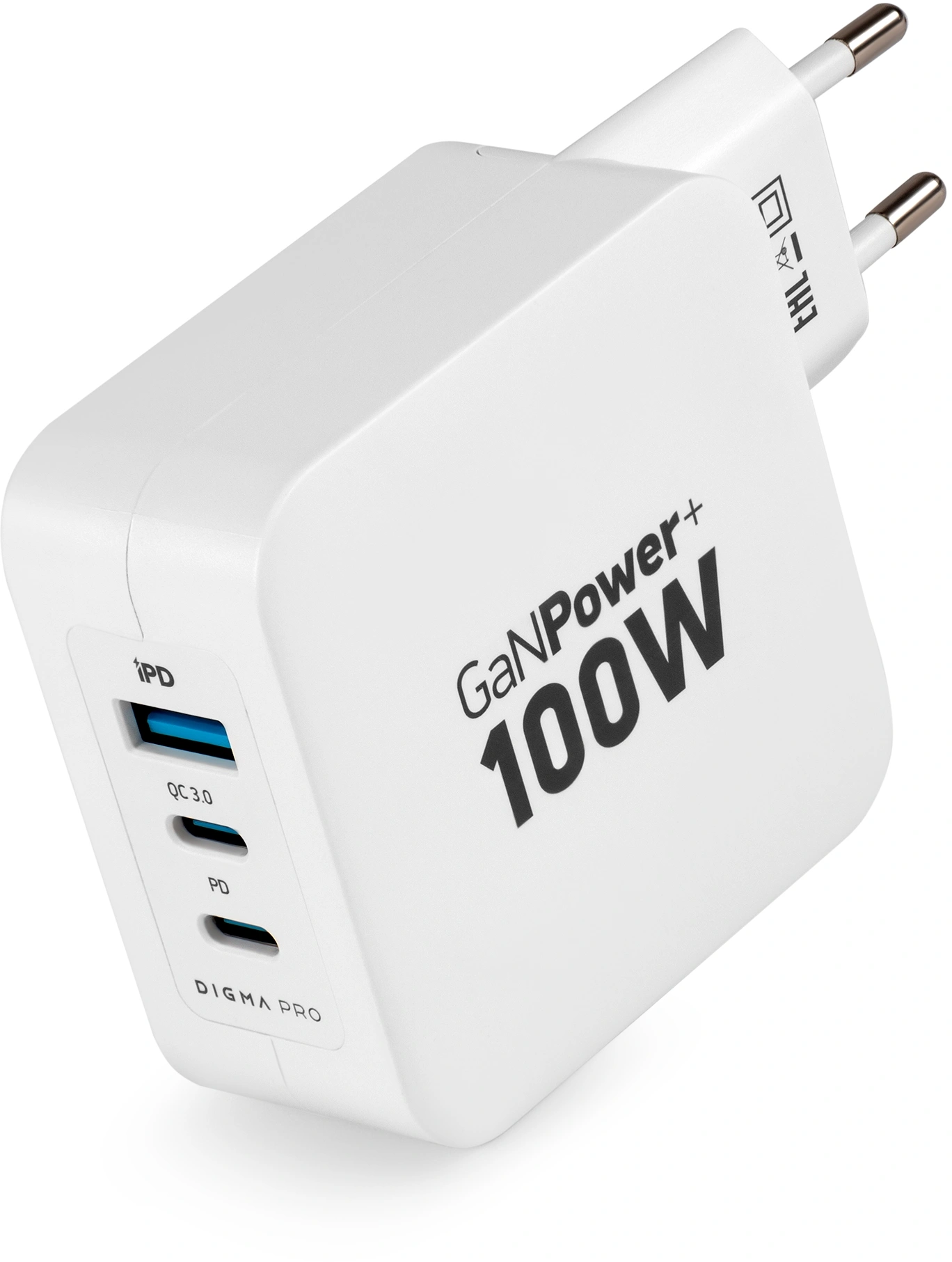 Сетевое зар./устр. Digma Pro DPW10B 100W 5A (PD+QC) 2хUSB-C/USB-A универсальное белый (DPW1B0G012WH)
