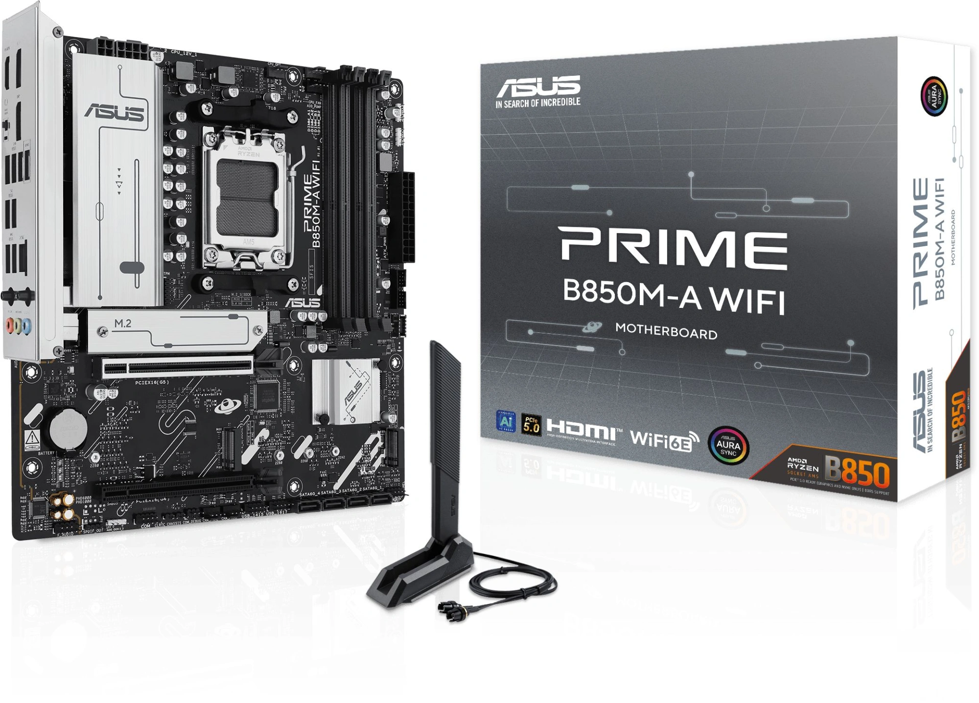 Материнская плата Asus PRIME B850M-A WIFI Socket AM5 AMD B850 4xDDR5 mATX AC`97 8ch(7.1) 2.5Gg RAID+VGA+HDMI+DP