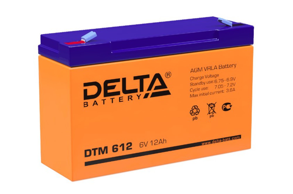 Аккумуляторная батарея Delta DTM 612 (6V / 12Ah)