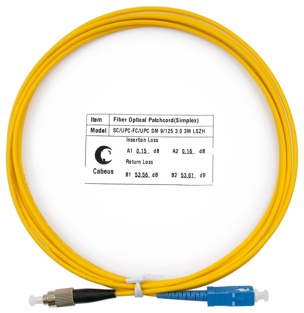 Cabeus FOP(s)-9-SC-FC-1m - Шнур оптический simplex SC-FC 9/125 SM 1М LSZH