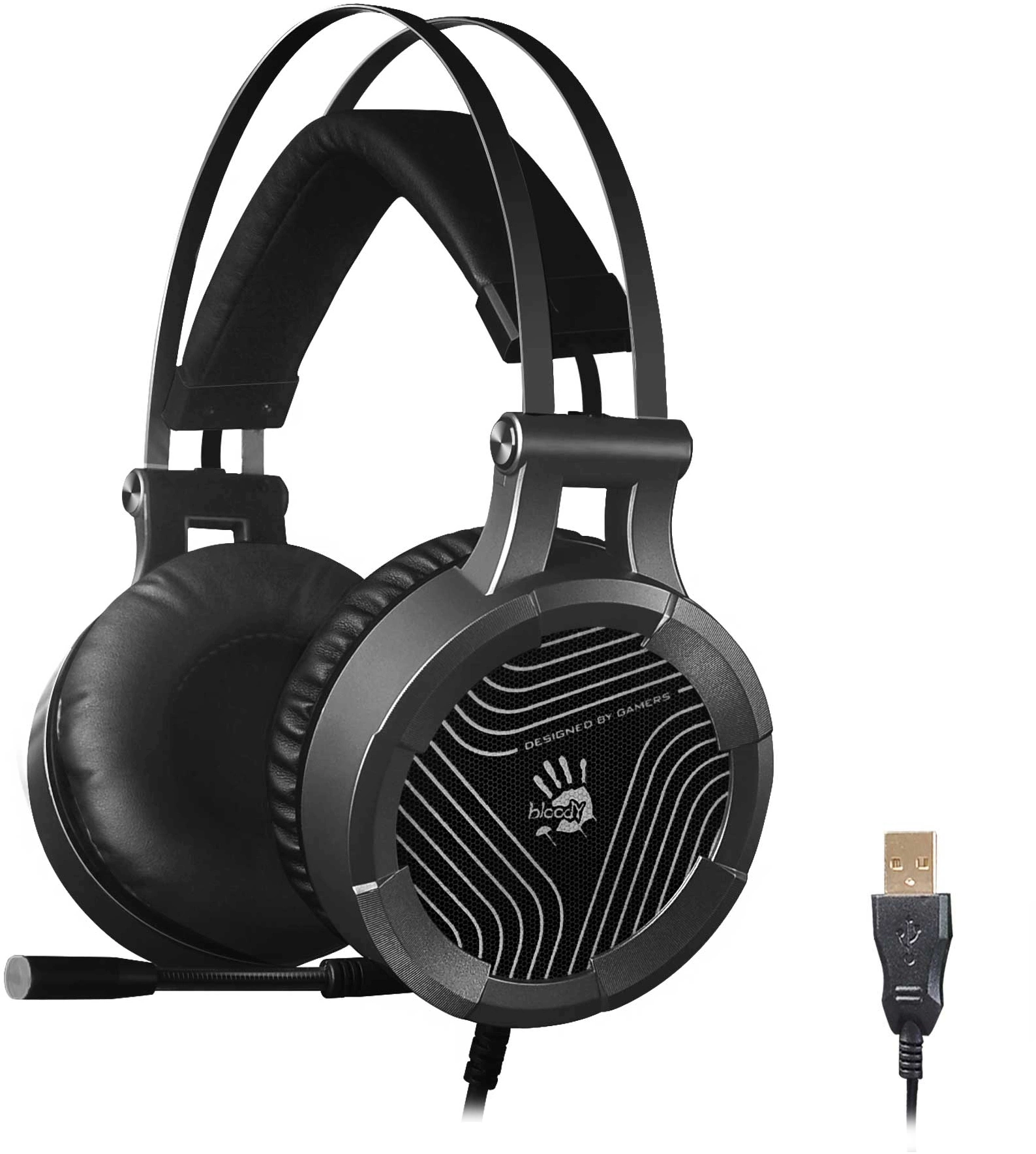 Наушники с микрофоном A4Tech Bloody G530 черный/серый 1.8м мониторные оголовье (G530 (GREY) USB)