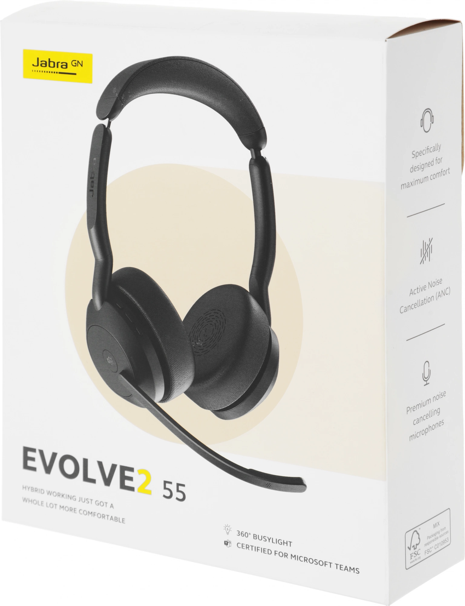 Наушники с микрофоном Jabra Evolve2 55 Link380a MS черный накладные BT оголовье (25599-999-999)