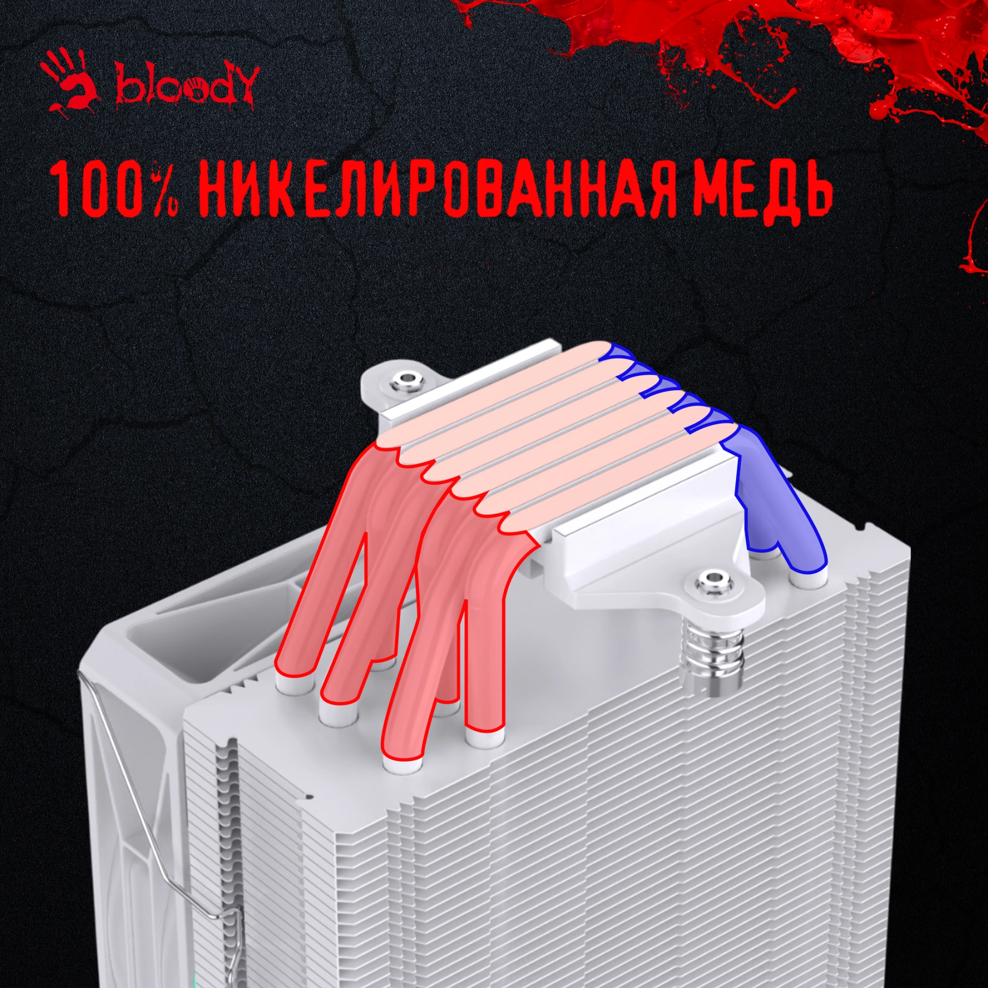Устройство охлаждения(кулер) Bloody BD-AC220-ARGB1 ARGB Soc-AM5/AM4/1200/1700/1851 белый 4-pin 14-26dB Al+Cu LCD 220W 596gr Ret (BD-AC220-ARGB1-WH)