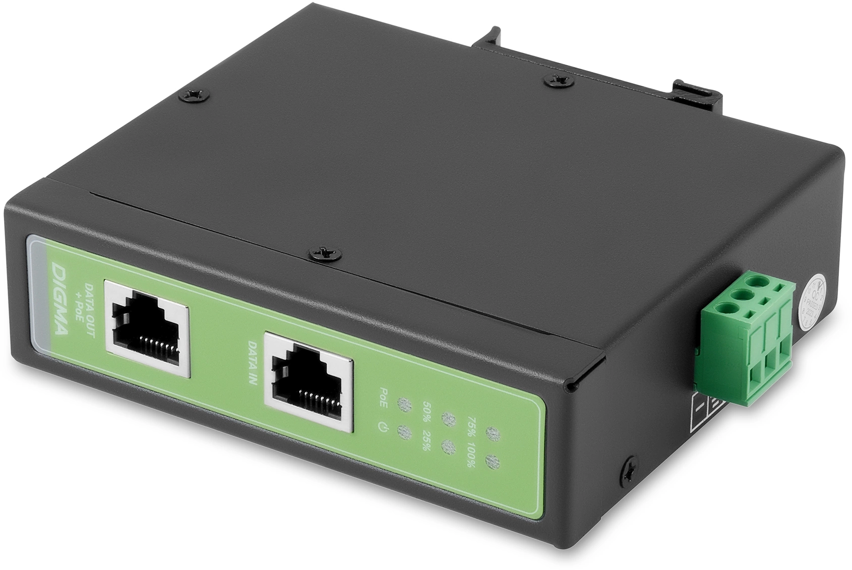 Инжектор PoE Digma DNP30W48GDXM 10/100/1000BASE-T 30Вт 37-57В(DC)