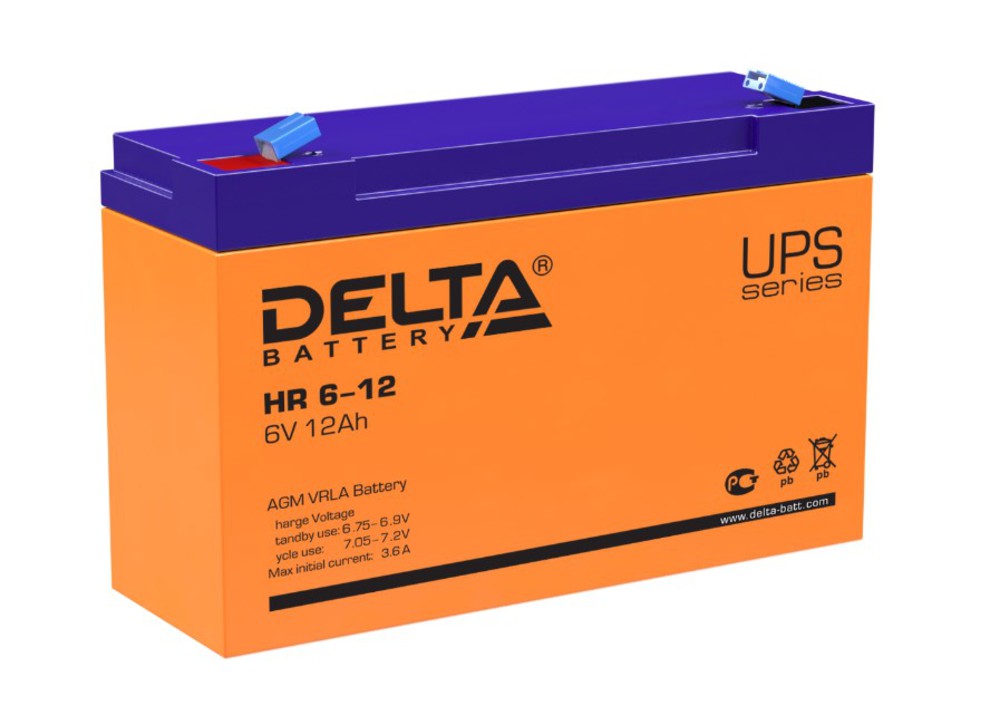 Аккумуляторная батарея Delta HR 6-12 (6V / 12Ah)