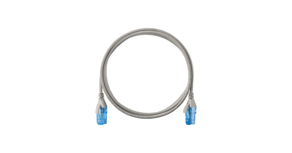 NMC-PC4UE55B-050-SL-C-GY - Коммутационный шнур NIKOMAX, Slim Line U/UTP 4 пары, категория 6, RJ45/8P8C, T568B, 28AWG, LSZH нг(А)-HFLTx, серый, 5м