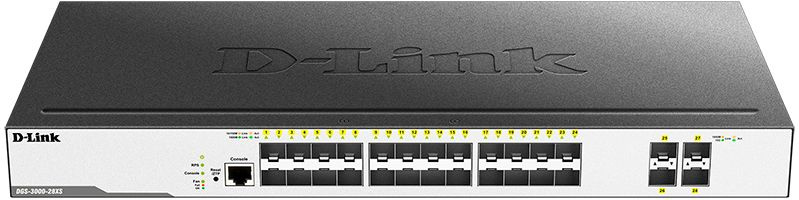 Коммутатор D-Link DGS-3000-28XS/B1A (L2) 24SFP 4SFP+ управляемый