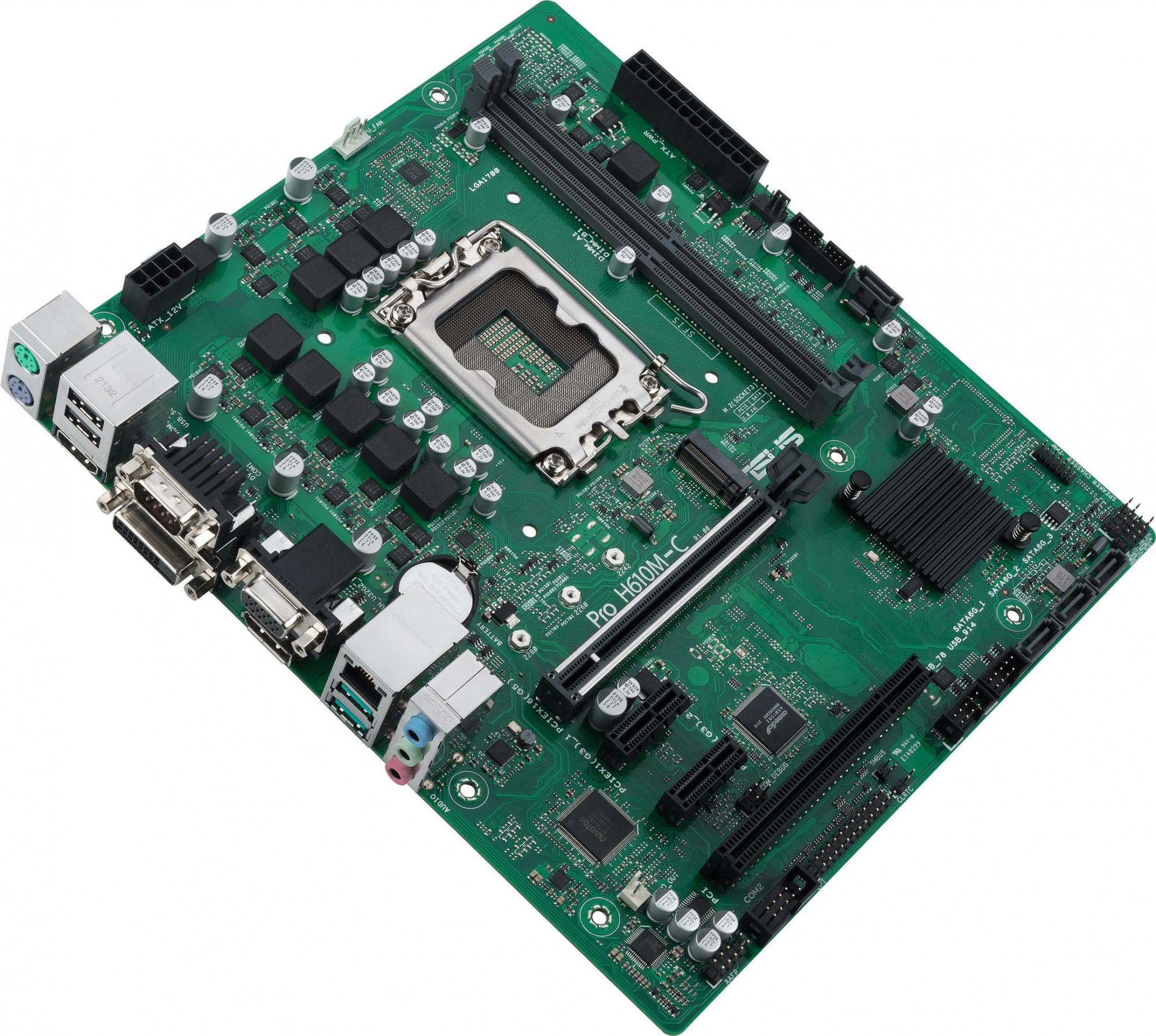 Материнская плата Asus PRO H610M-C-CSM Soc-1700 Intel H610 2xDDR5 mATX AC`97 8ch(7.1) GbLAN+VGA+DVI+HDMI+DP
