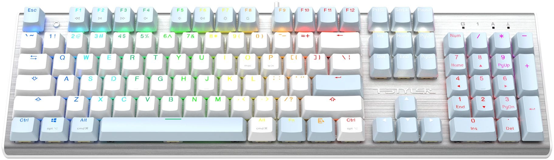 Клавиатура A4Tech FS100 механическая синий USB for gamer LED кабель 1.8м