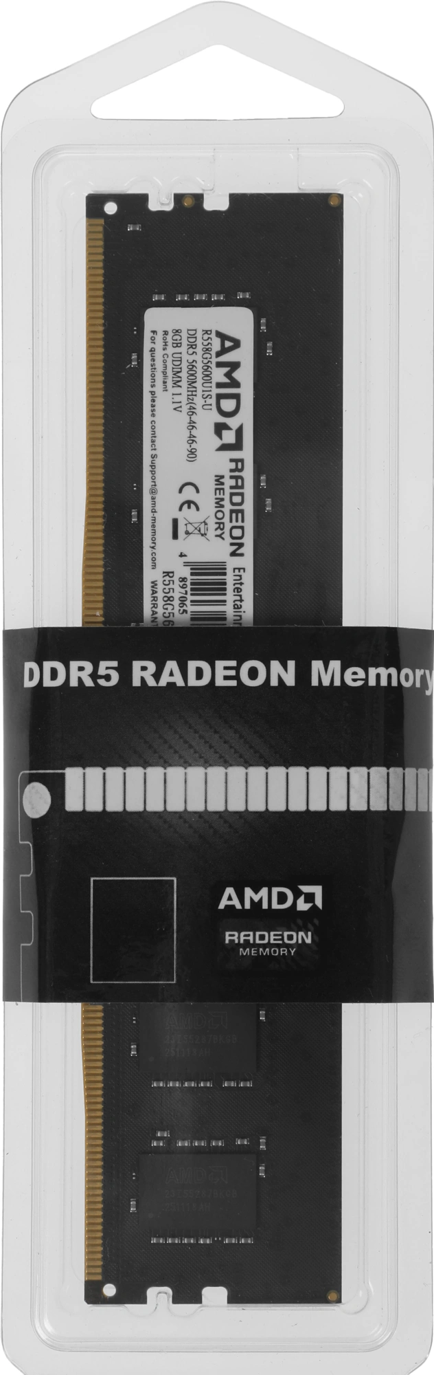 Память DDR5 8GB 5600MHz AMD R558G5600U1S-U Radeon R5 RTL PC5-44800 CL46 DIMM 288-pin 1.1В Ret