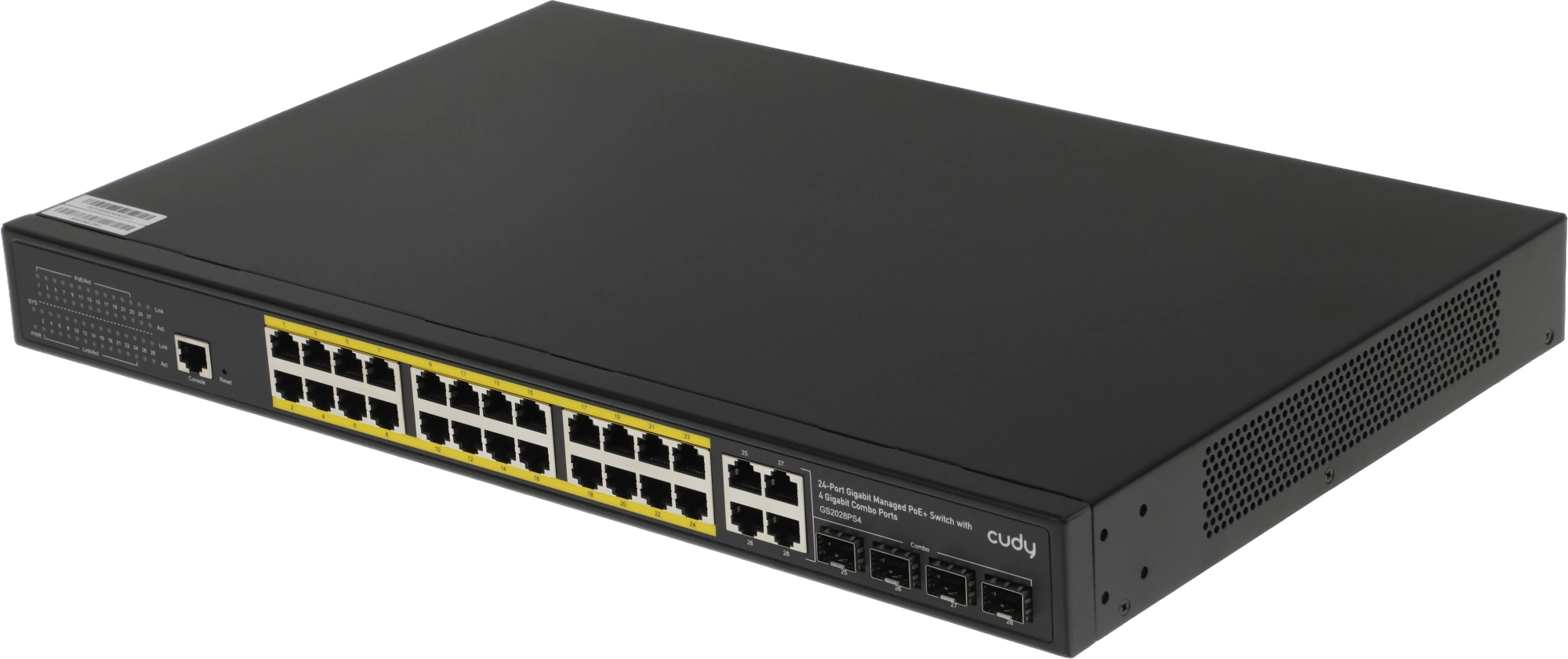 Коммутатор Cudy GS2028PS4-400W (L2) 28x1Гбит/с 4xКомбо(1000BASE-T/SFP) 24PoE 400W управляемый