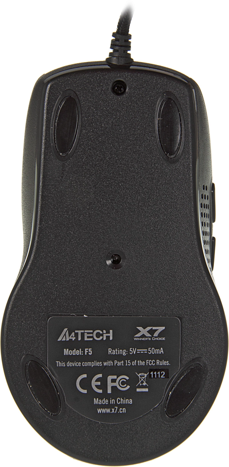 Мышь A4Tech V-Track F5 черный/рисунок оптическая 3000dpi USB 6but