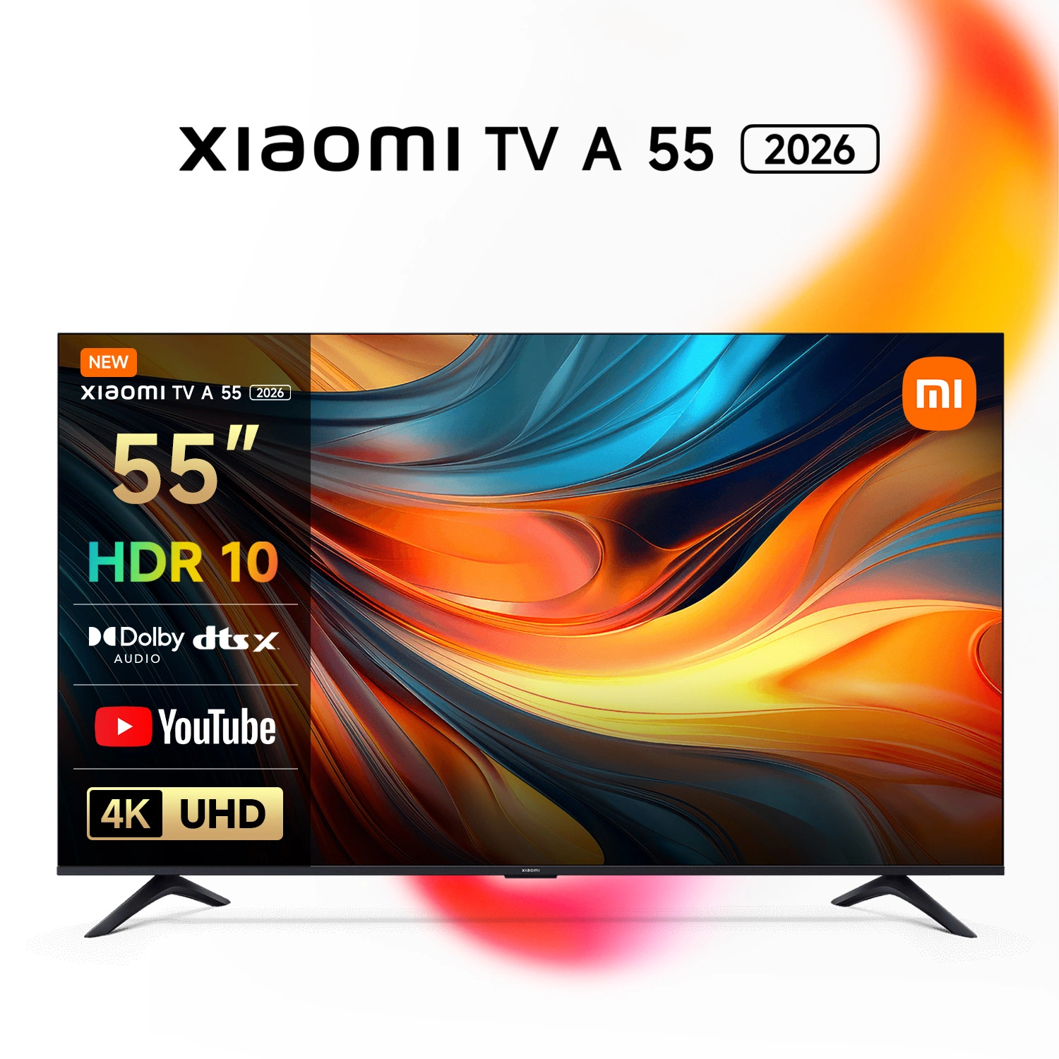 Телевизор LED Xiaomi 55" TV A 55 2026 черный 4K Ultra HD 60Hz MEMC DVB-T2 DVB-C DVB-S2 USB WiFi Smart TV