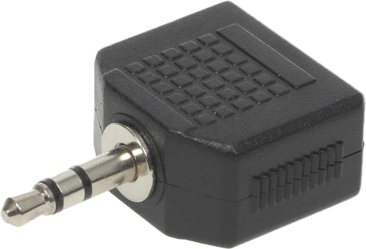 Адаптер аудио Ningbo Headphone Splitter 2xJack 3.5 (f)/Jack 3.5 (m) черный (JAAA095-B)