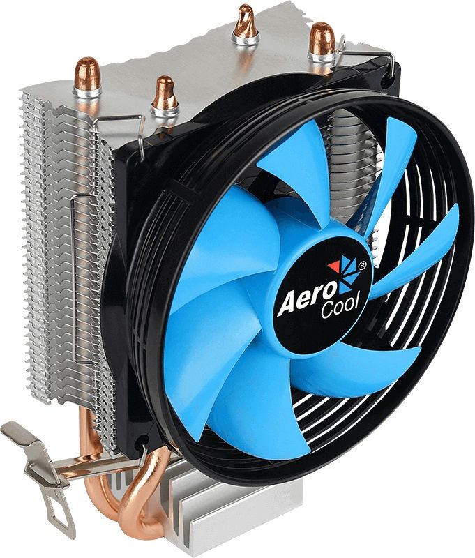 Устройство охлаждения(кулер) Aerocool Verkho 2 Soc-AM5/AM4/1200/1700/1851 серебристый/синий 4-pin 15-25dB Al+Cu 110W 307gr Ret