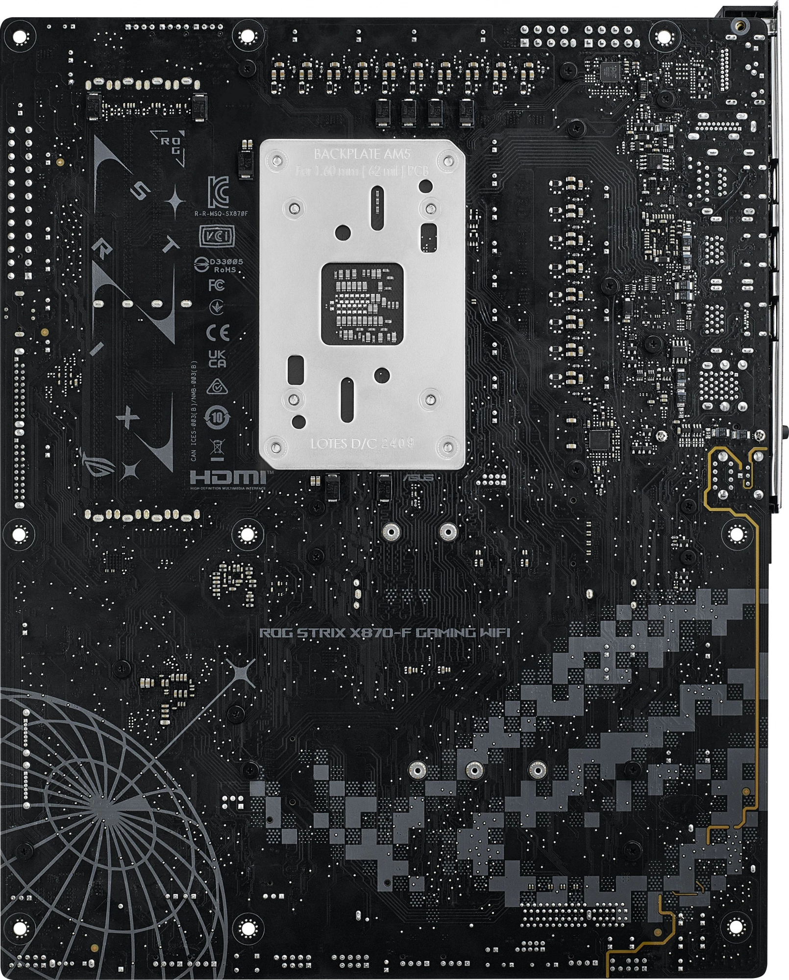 Материнская плата Asus ROG STRIX X870-F GAMING WIFI Socket AM5 AMD X870 4xDDR5 ATX AC`97 8ch(7.1) 2.5Gg RAID+HDMI+DP