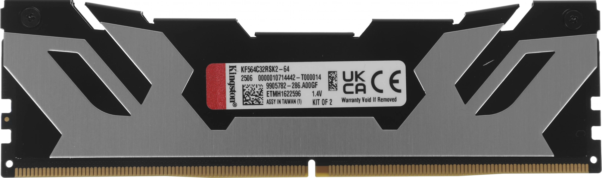 Память DDR5 2x32GB 6400MHz Kingston KF564C32RSK2-64 Fury Renegade Silver XMP RTL Gaming PC5-51200 CL32 DIMM 288-pin 1.4В kit dual rank с радиатором Ret