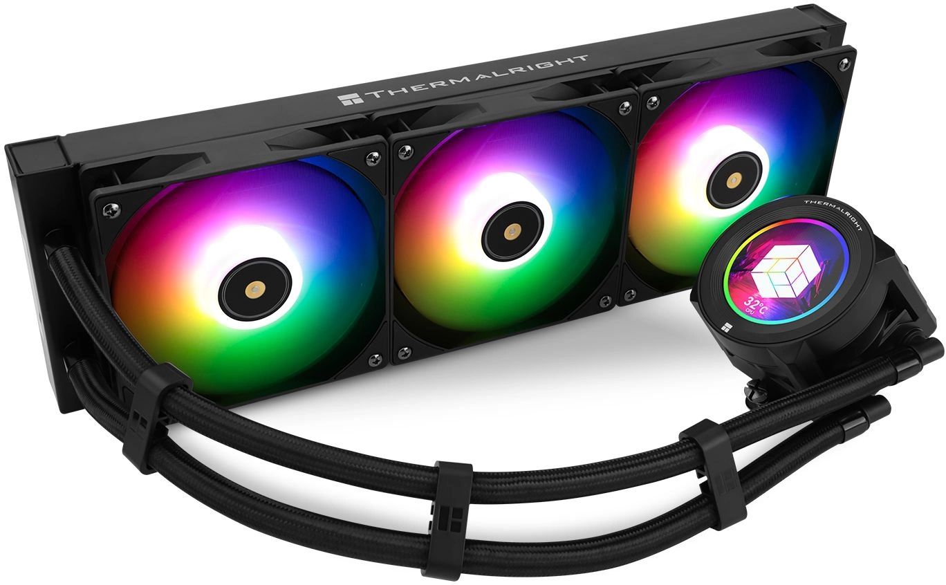 Система водяного охлаждения Thermalright Core Vision 360 ARGB Soc-AM5/AM4/1200/1700/1851 черный 4-pin 27.7dB Al LCD Ret (C-VISION-360-BL-ARGB)