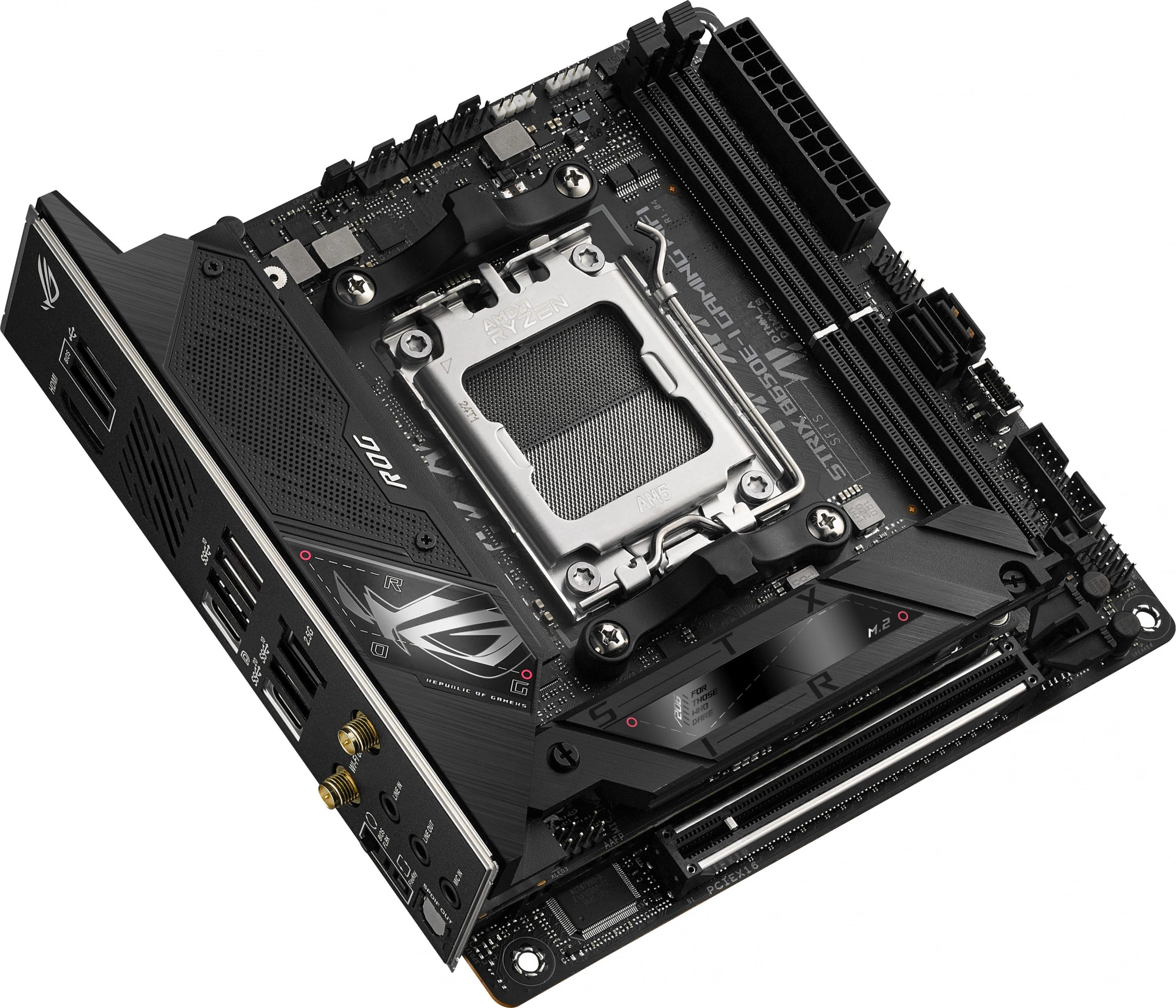 Материнская плата Asus ROG STRIX B650E-I GAMING WIFI Socket AM5 AMD B650 2xDDR5 mini-ITX AC`97 8ch(7.1) 2.5Gg RAID+HDMI