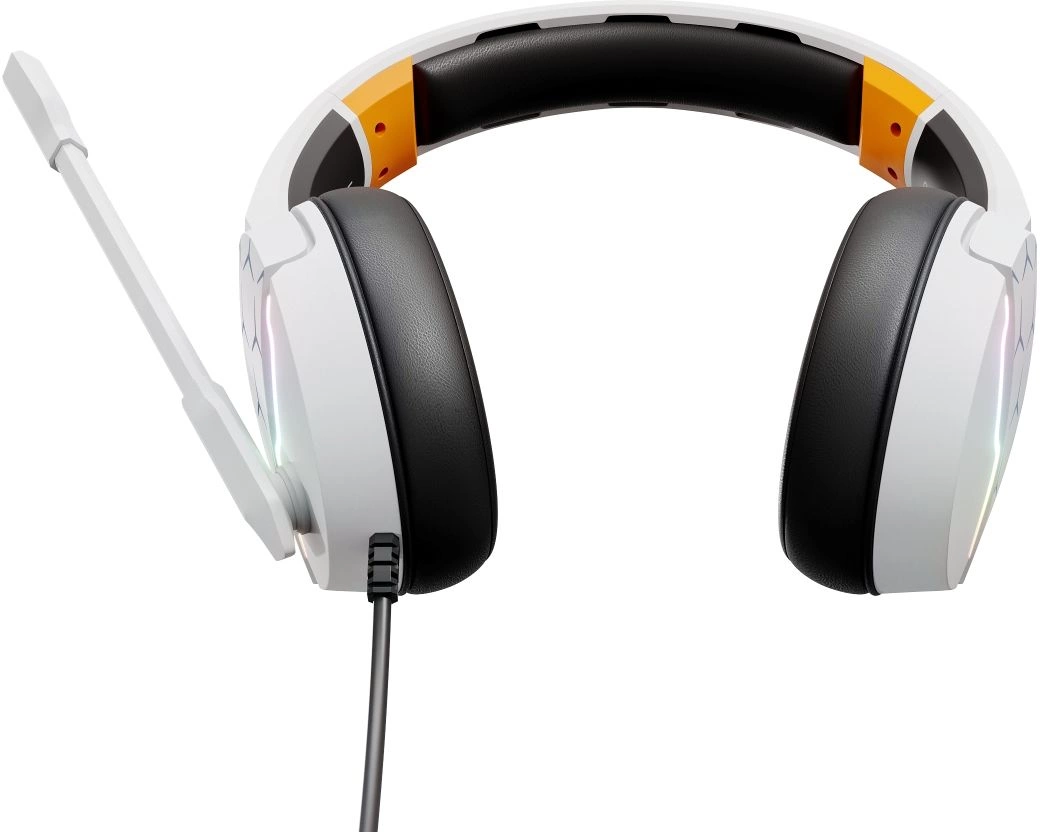 Наушники с микрофоном Оклик HS-L710G белый/черный 2м мониторные оголовье (1978693)
