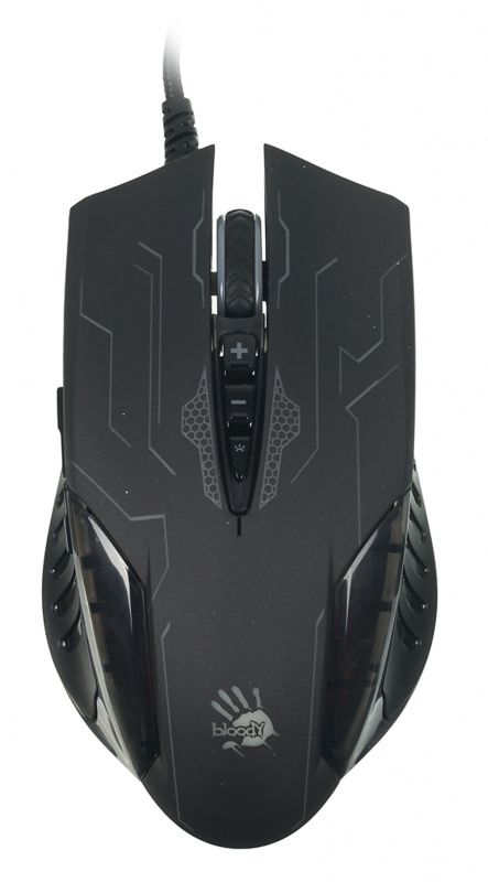 Мышь A4Tech Bloody Q51 черный/рисунок оптическая 6200dpi USB 8but