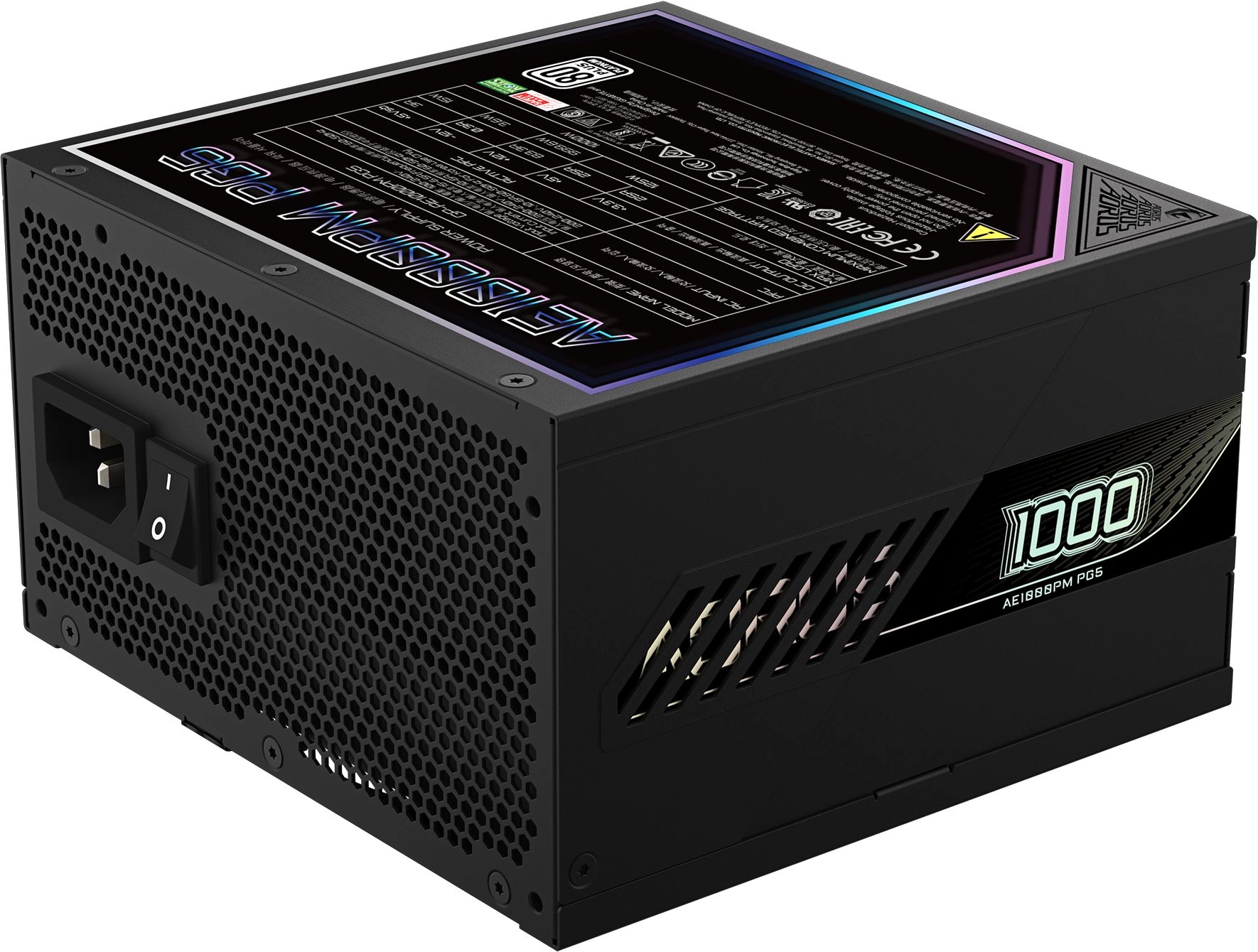 Блок питания Gigabyte ATX 1000W GP-AE1000PM PG5 Gen.5 80+ platinum (20+4pin) APFC 120mm fan 8xSATA Cab Manag RTL