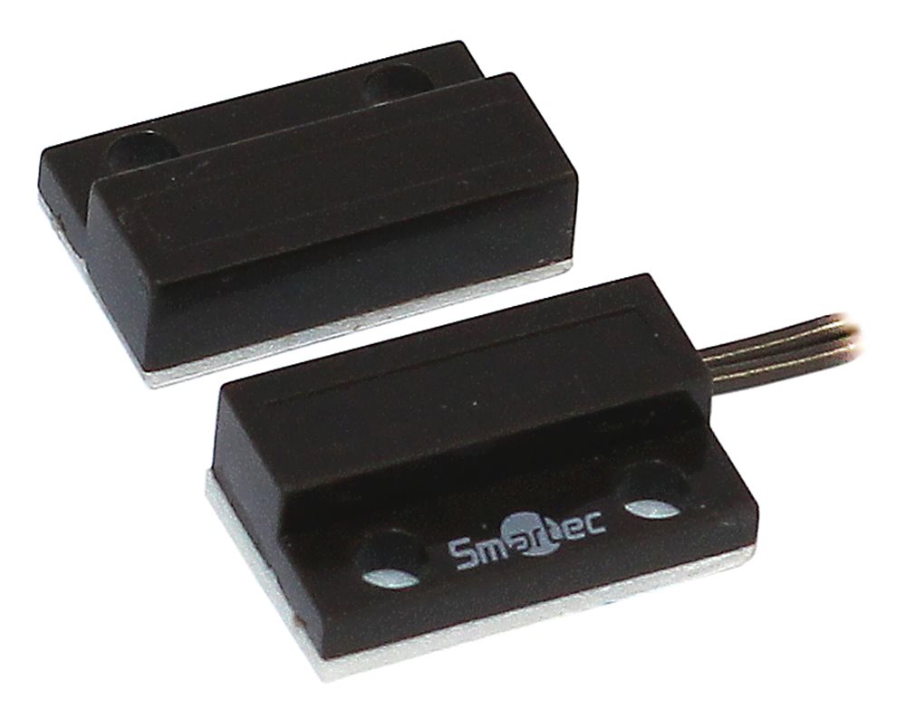 ST-DM110NC-BR - Магнитоконтактный датчик Smartec, НЗ, коричневый, накладной для деревянных дверей, миниатюрный, зазор 20 мм