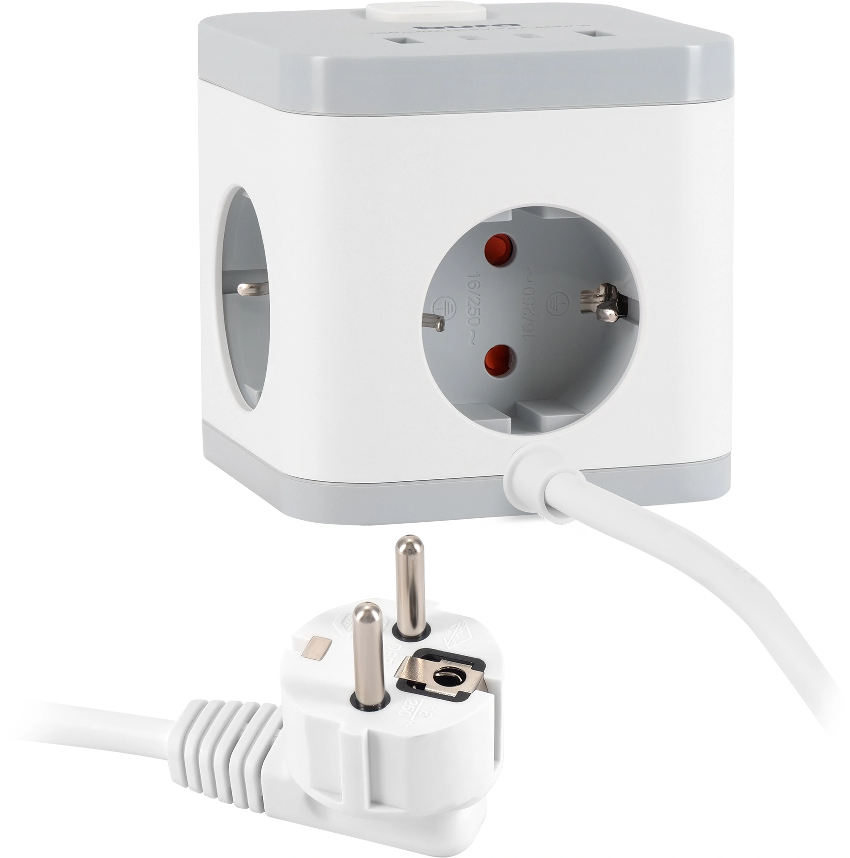 Сетевой удлинитель Buro BU-PC3.1UС-W 1.5м (3 розетки) белый (коробка)