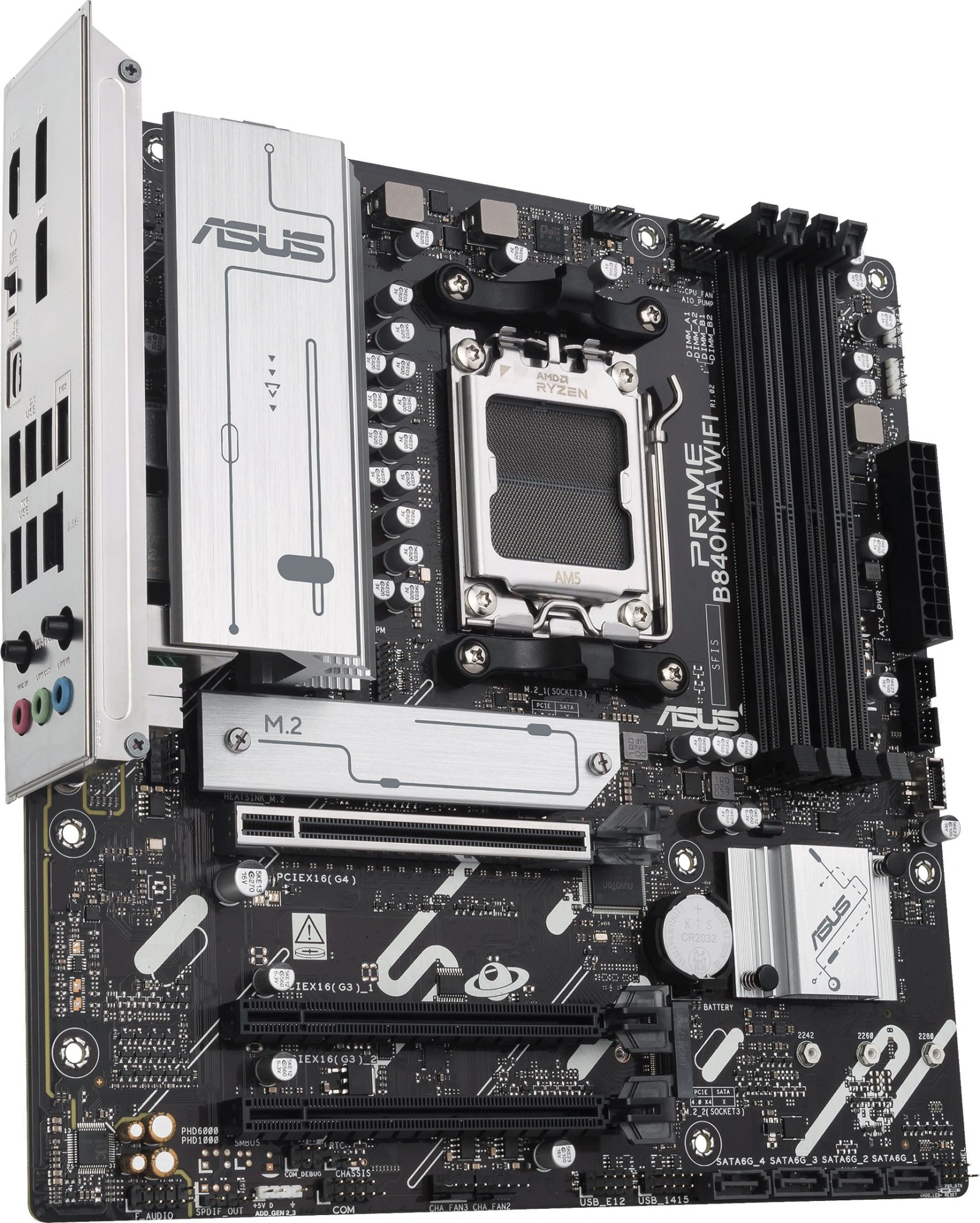 Материнская плата Asus PRIME B840M-A WIFI Socket AM5 AMD B840 4xDDR5 mATX AC`97 8ch(7.1) 2.5Gg RAID+HDMI+DP