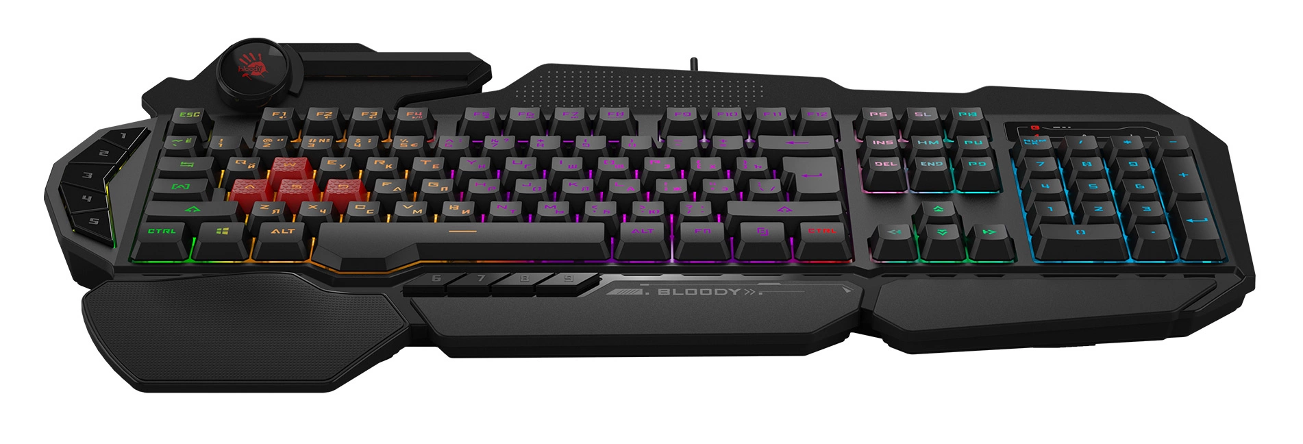 Клавиатура A4Tech B310N черный USB Multimedia for gamer LED (подставка для запястий) кабель 1.8м