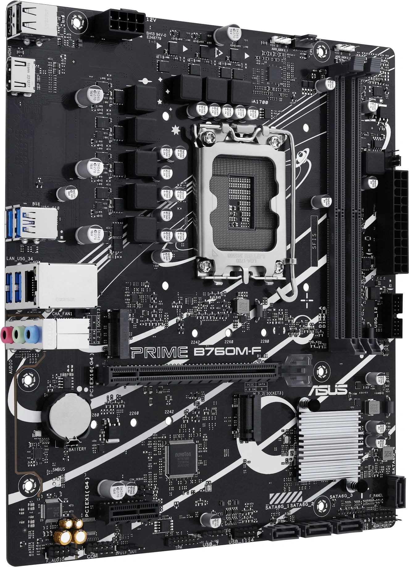 Материнская плата Asus PRIME B760M-F Soc-1700 Intel B760 2xDDR5 mATX AC`97 8ch(7.1) GbLAN RAID+HDMI