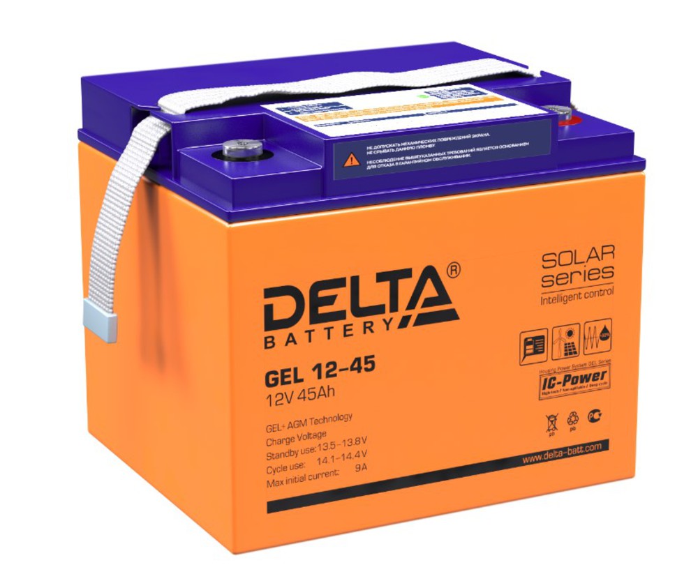 Аккумуляторная батарея Delta GEL 12-45 (12V / 45Ah)