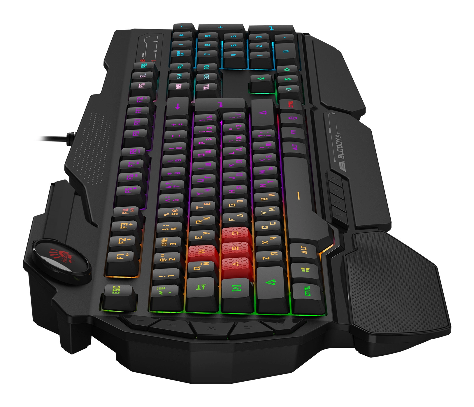 Клавиатура A4Tech B310N черный USB Multimedia for gamer LED (подставка для запястий) кабель 1.8м