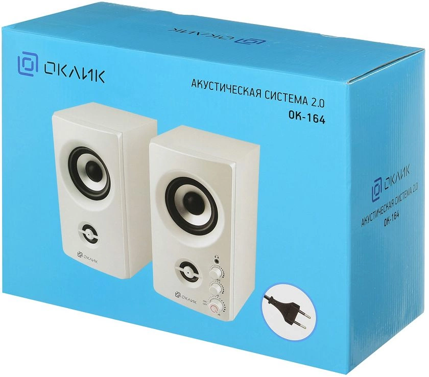 Колонки Оклик OK-164 2.0 белый 30Вт