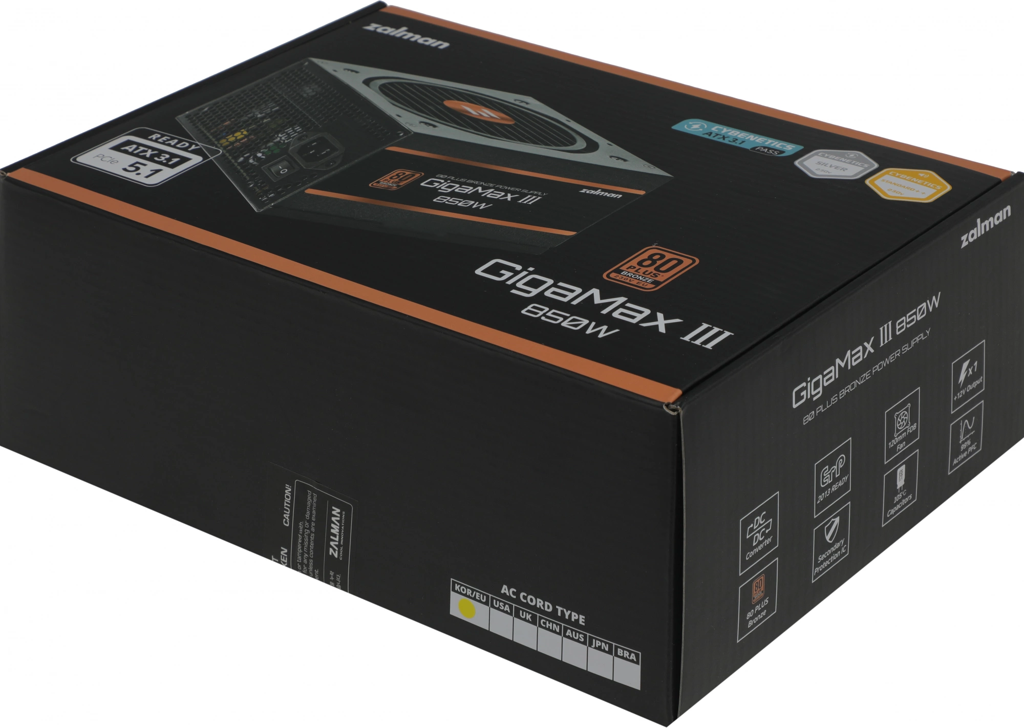 Блок питания Zalman ATX 850W ZM850-GV3 Gen.5 80+ bronze (20+4pin) APFC 120mm fan 6xSATA RTL