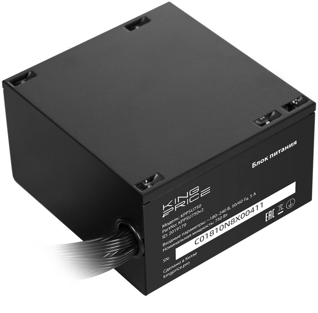 Блок питания KingPrice ATX 750W KPPSU750 (20+4pin) APFC 120mm fan 4xSATA RTL