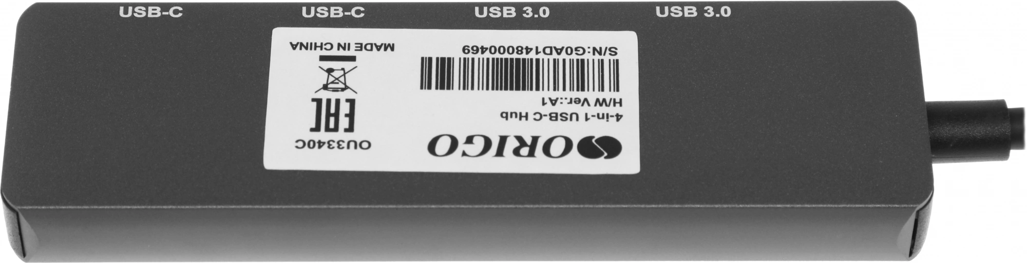 Разветвитель USB-C Origo OU3340C 4порт. черный (OU3340C/A1A)